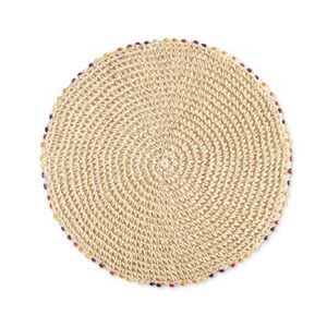 Round Woven Placemat with Colorful Edge